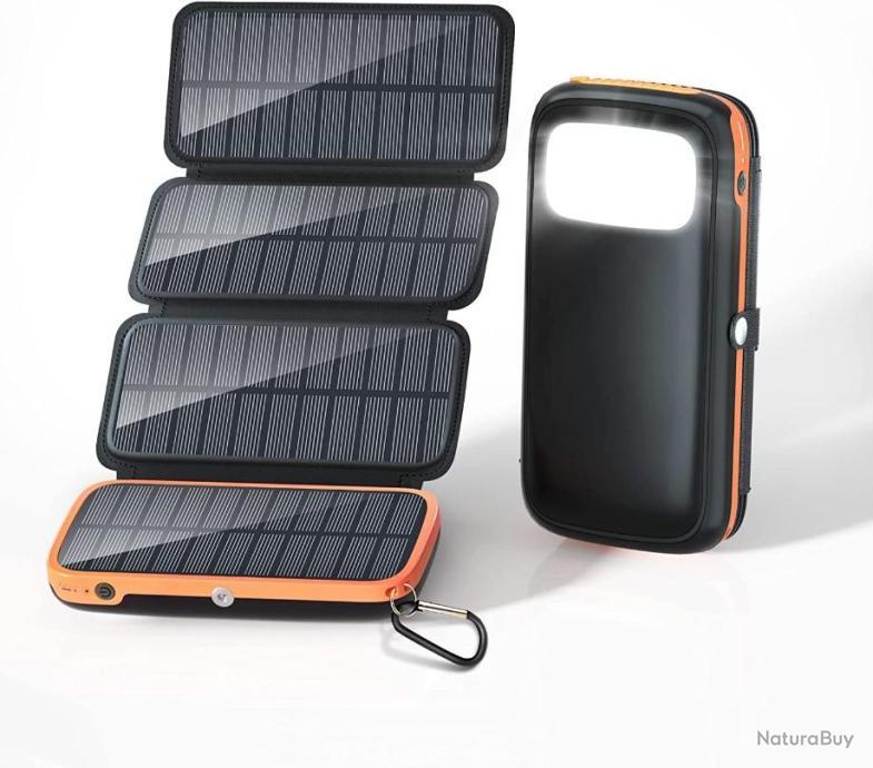 Batterie externe avec panneau solaire