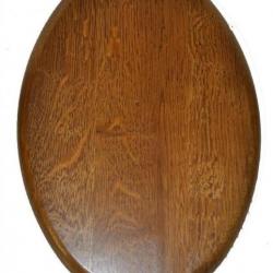 Écusson ovale 25 x 35 cm en chêne massif vernis