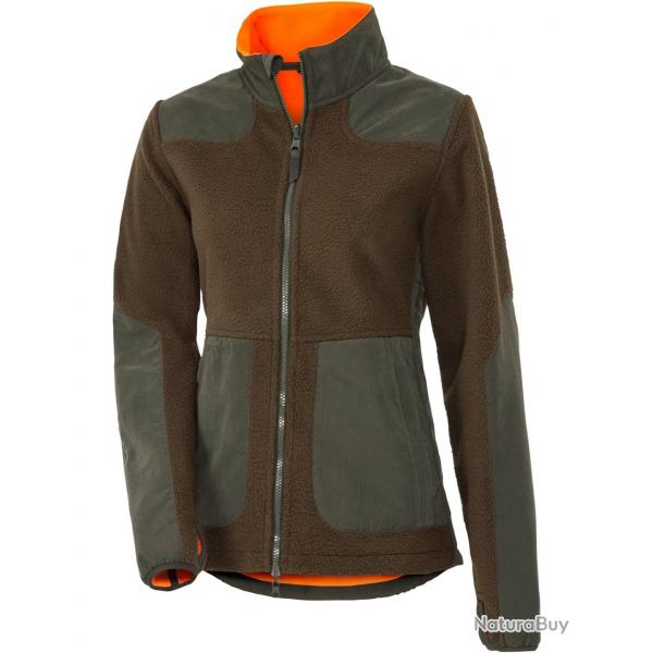 Veste rversible en fourrure pour femmes Couleur orange vert