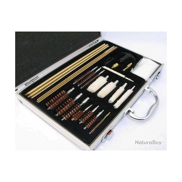 KIT D'ENTRETIEN UNIVERSEL EN ALUMINIUM DE NETTOYAGE D'ARME UNIVERSEL - boite alu