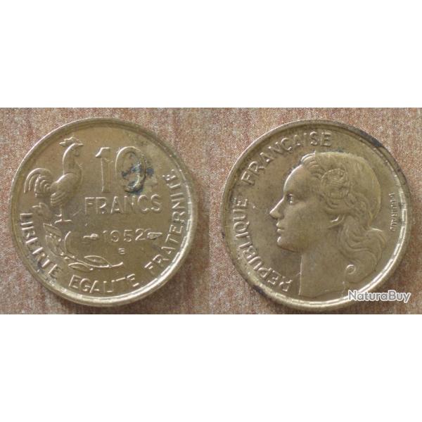 France 10 Francs 1952 B Coq Guiraud Piece Frcs Frc Frs