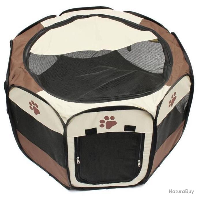 Parc pliable pour chien avec sac de transport Noir 145x145x61cm