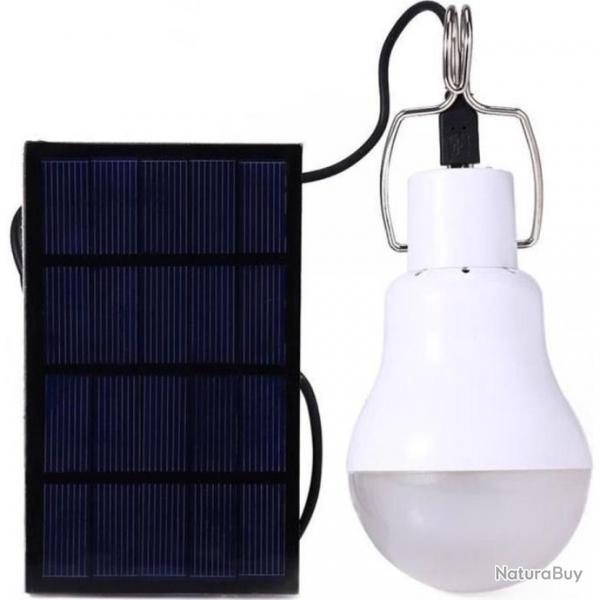 Lampe Solaire 15W Lumire LED Ampoule Portable pour Eclairage Extrieur camping