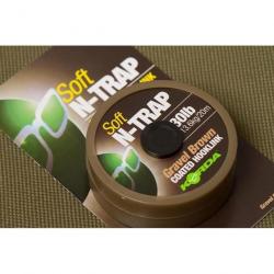 Tresse A Bas De Ligne Gainee Korda N-Trap Soft Souple 30 lb Weedy Green