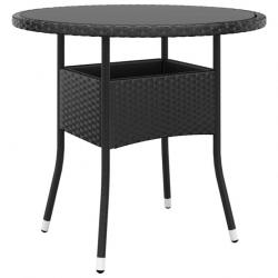 Mobilier de bistro de jardin 3 pcs Résine tressée Noir