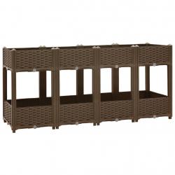 Jardinière lit surélevé plantes fleurs jardin 160 x 40 x 71 cm polypropylène marron 02_0000922