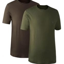 Lot de 2 tee shirts kaki et marron Deerhunter