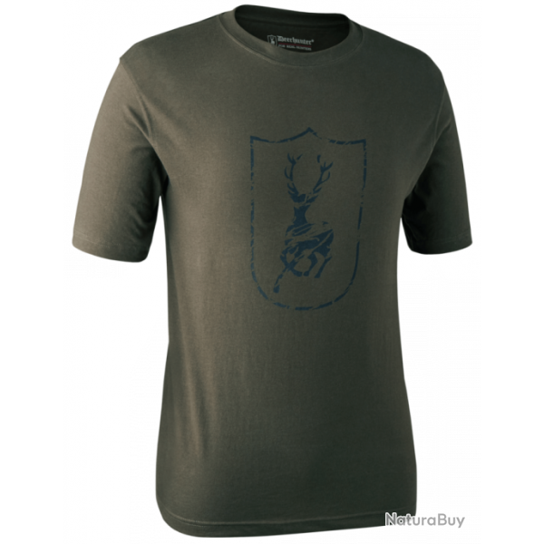 Tee shirt  manches courtes Logo Cerf Kaki Deerhunter