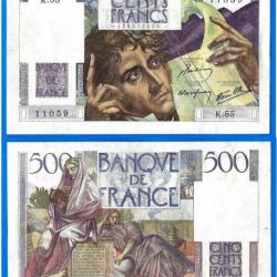 France 500 Francs 1945 Chateaubriand Billet Franc