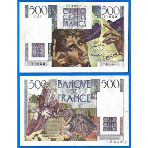 France 500 Francs 1945 Chateaubriand Billet Franc