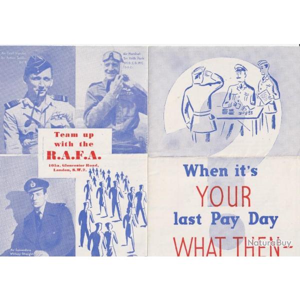 RAF 1945 - Affiche Royal Air Force Association (RAFA) - End of War issue- with leaflet - WWII -UK