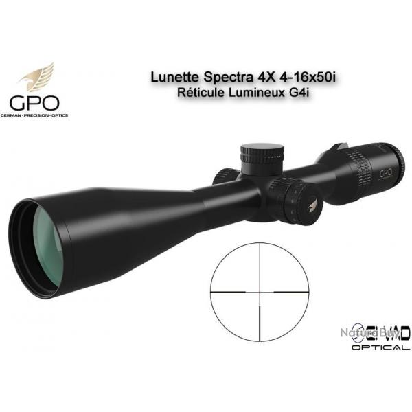 Lunette Chasse GPO SPECTRA 4X 4-16x50i  - Rticule Lumineux G4i par Fibre Optique