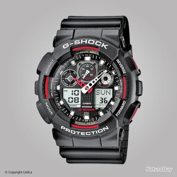 Montre G-Shock Classic GA-100 noir/rouge