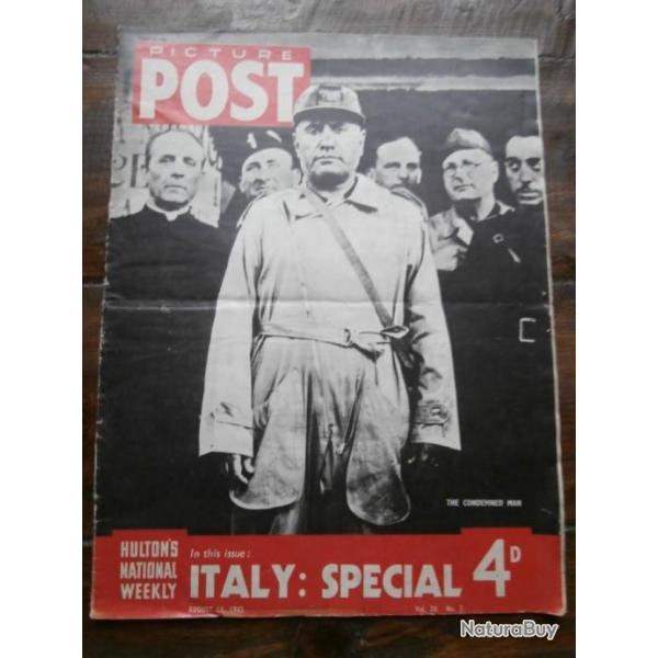 Picture POST - Vol 20 No 7 -Hulton's National Weekly 14 August 1943 - WW2 - Italy Special