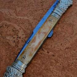 Rare ancien couteau de collection LOUVETIER de CHATELLERAULT Chasse Pompe 19ème