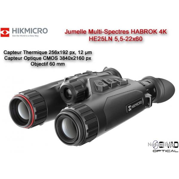 Jumelle HIKMICRO Multi-Spectres HABROK 4K - HE25LN 5,5-22X60