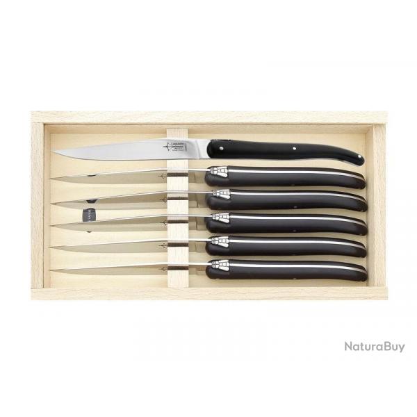 COFFRET 6 LAGUIOLE TABLE G.DAVID POM NOIR 23CM