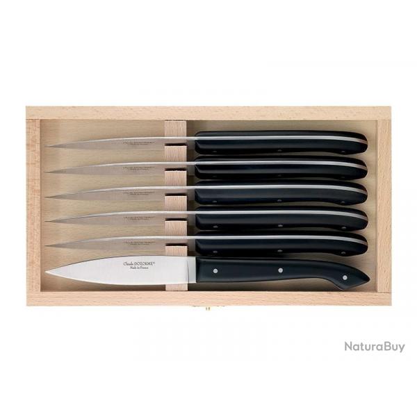 COFFRET 6 COUTEAUX STEAK DOZORME LE CAPUCIN NOIR