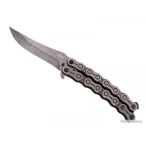 COUTEAU PAPILLON THIRD CHAINE 13,5CM INOX STONEWASHED