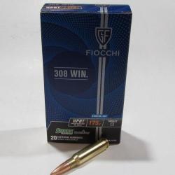 boite 20 cartouches Fiocchi calibre 308 winchester 175 grains HPBT sierra