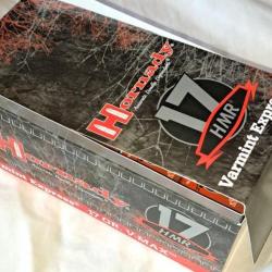 Cartouches Hornady calibre 17HMR V-MAX speciales varmint nuisibles pour carabines  17 HMR