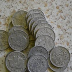 Lot de  pièces de 5 francs Lavrillier aluminuim