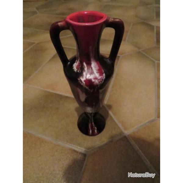 SUPERBE & lgant vase ancien de "style Vallauris" en cramique maille - (Epoque XXme)