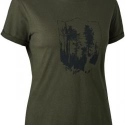 T shirt pour femme motif forêt Deerhunter Kaki