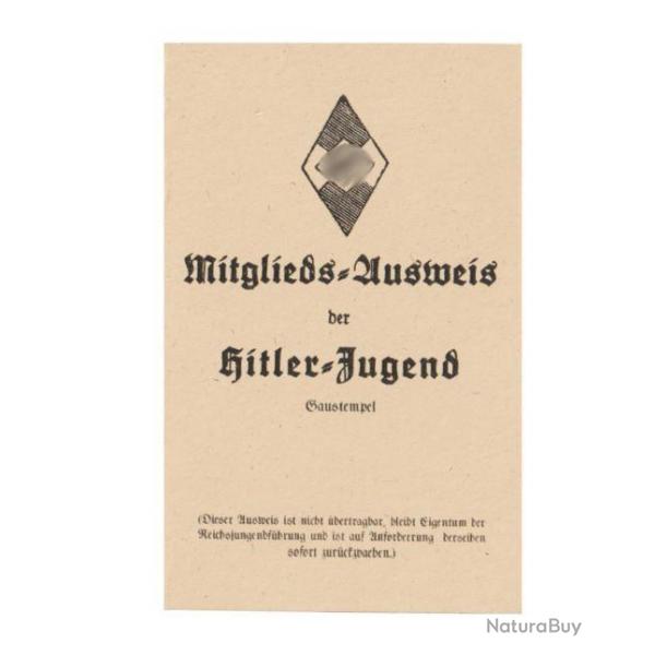 Livret militaire Ausweis Hitlerjugend Mitgliedsausweis HJ Allemand REPRO Seconde Guerre Mondiale
