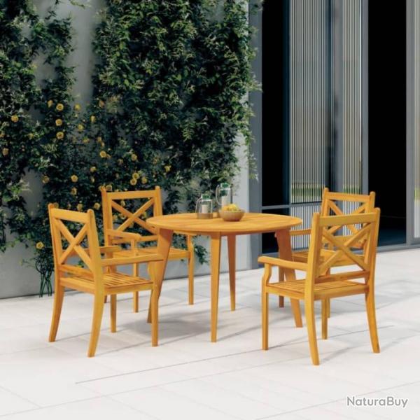 Ensemble de salle  manger de jardin 5 pcs Bois d'acacia solide