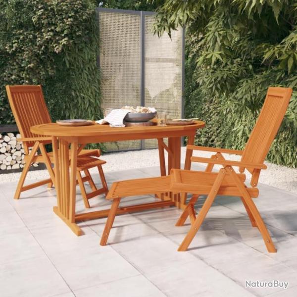 Chaises de jardin pliables repose-pieds 2 pcs Eucalyptus massif