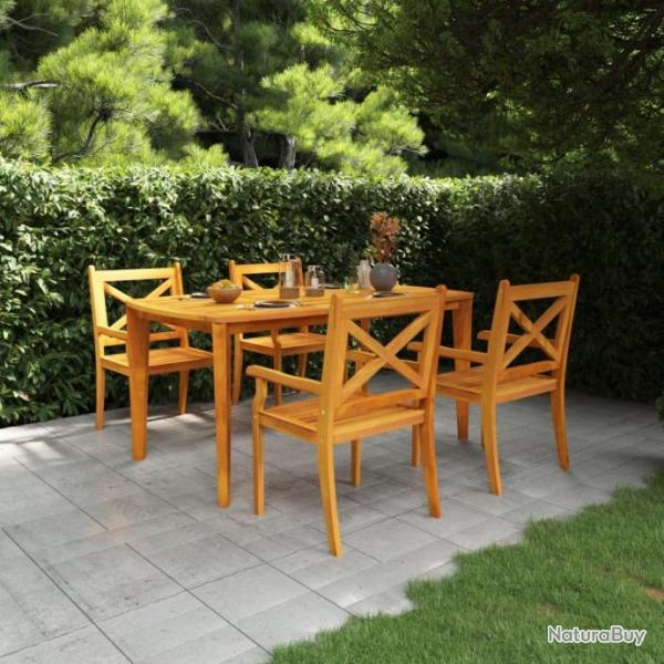 Ensemble de salle  manger de jardin 5 pcs Bois d'acacia solide