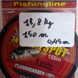 Fil de pêche 100 % FLUOROCARBON de 150 m diamètre fil 0,45mm,41 LB,18kg800.