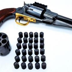 12 Ogives Minié type cal.44 (451) pour tir réduit revolver Poudre noire (1858, 1860, 1851...)