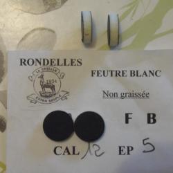 500 Rondelles feutre blanc épaisseur 5 mm