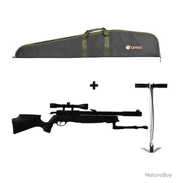 PACK-12 CARABINE + BIPIED INSTALL GAMO PCP ARROW Cal. 5,5 mm, 19,9 joules + (KIT Puissance)
