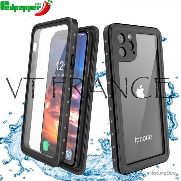 RedPepper Coque Etanche Anti Choc pour iPhone, Couleur: Noir, Smartphone: iPhone 14 Plus