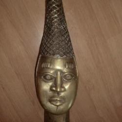 ethnique nigeria   tete de reine du royaume  d ifé  en bronze