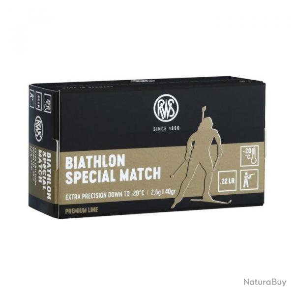 Cartouches RWS Biathlon Special Match - Cal. 22 LR - 2.6 g / 40 gr