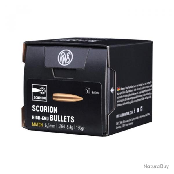 Ogives RWS Scorion - Boite de 50 - 338 / 250 gr / Par 1