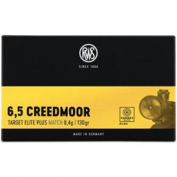 Munitions RWS Creed Target Elite Plus - Cal. 6.5 Creedmoor - 143 gr / 9.3 g / Par 1