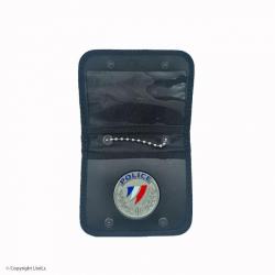 Porte badge emplacement médaille en cordura avec chainette