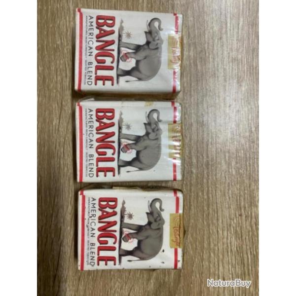 Lot de 3 authentique paquets de cigarettes BANGLE American Blend