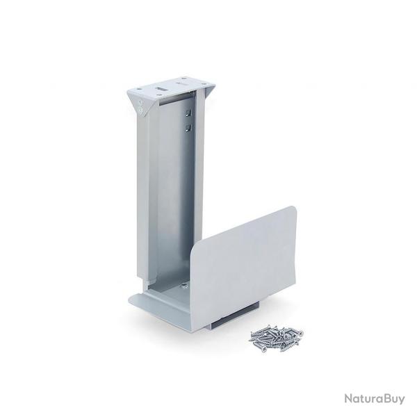 Support en acier pour unit centrale CPU charge maxi 12kg finition aluminium 6216925 Emuca