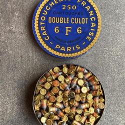 Boite de 250 cartouches 6 mm Flobert à balle Bosquette - marque F - boite complète pesant 479 g !