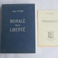 Morale de la liberté Axel Stern et lettre dédicacé de Paulette Guillermin 1944