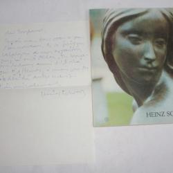 Catalogue exposition avec lettre manuscrite de l'artiste Heinz Schwarz
