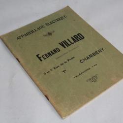 Catalogue Appareillage électrique Fernand Villard année 1920