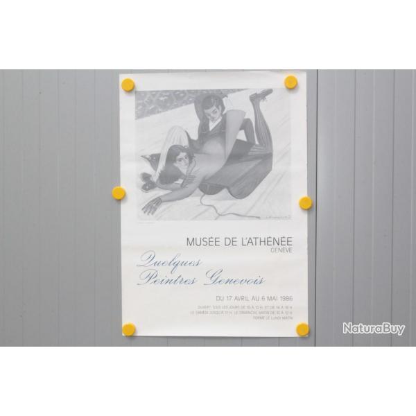 Affiche exposition mile CHAMBON Muse de l'Athne Genve 1986