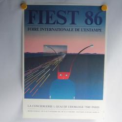 Affiche exposition Jean Michel FOLON Fiest 1986 Foire Estampe